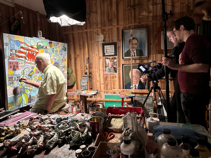 Crew filming Nick in his Winston-Salem NC studio